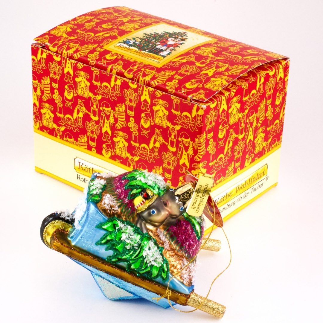 ドイツ ケーテ ウォルファルト(Kathe Wohlfahrt) クリスマス飾り 一輪車に乗った動物 Bauble拍卖