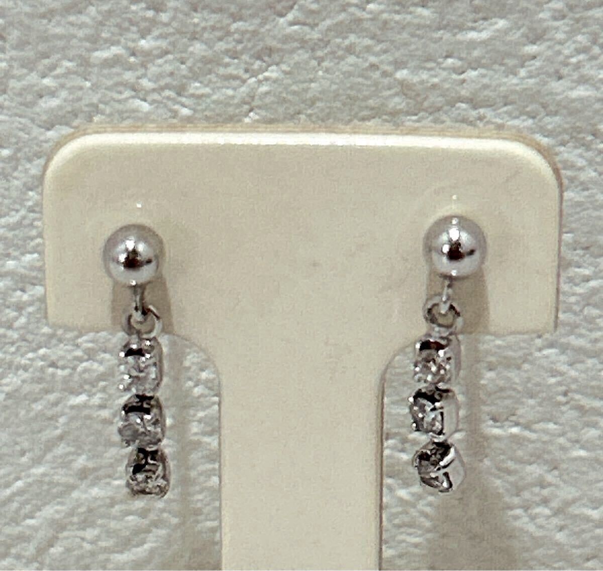 Dキ(6-38) ピアス K18WG ダイアモンド 総重量 約0.8g ジュエリー アクセサリー レディース ドロップピアス スタッドピアス拍卖