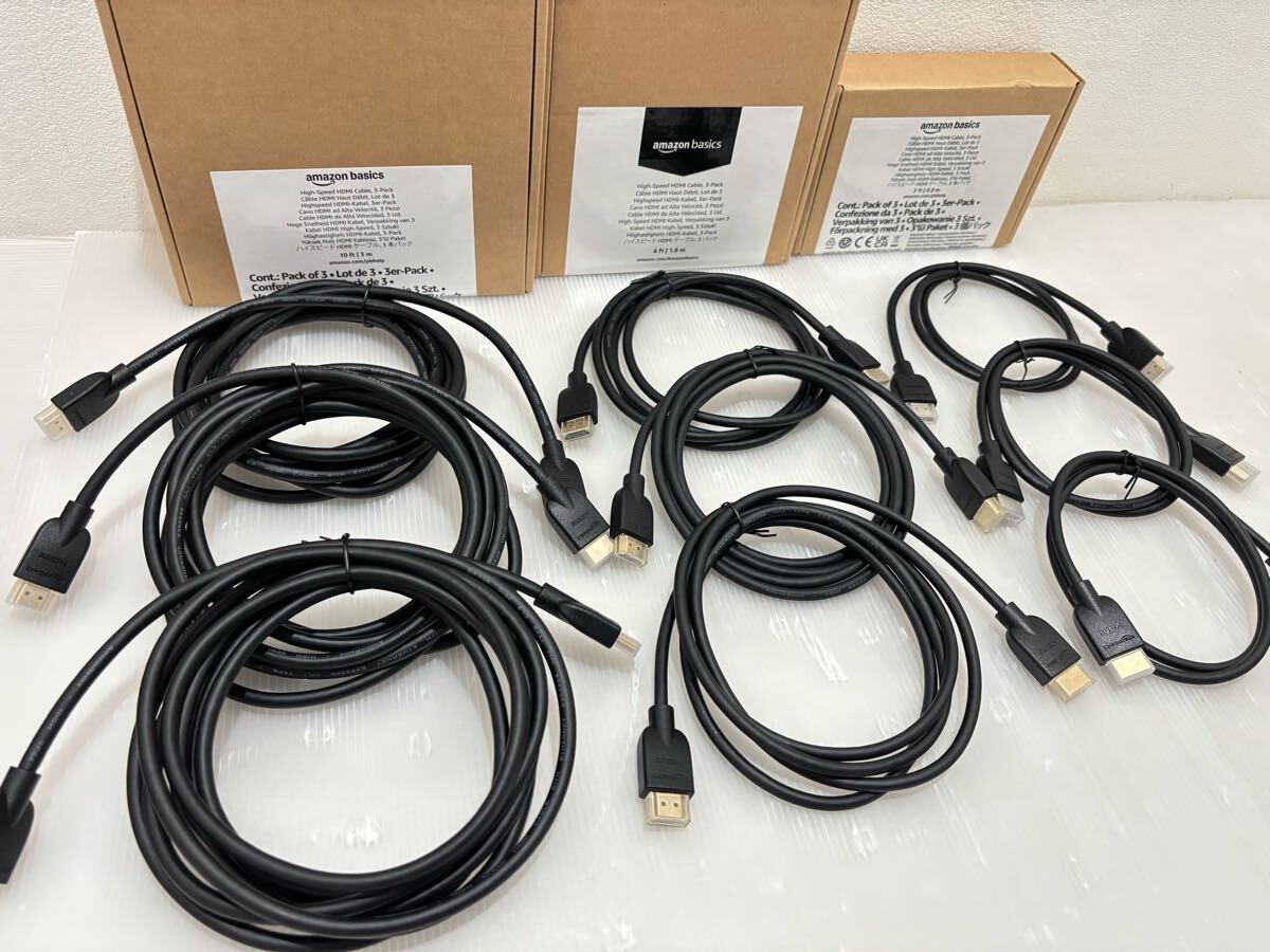 D(0709w6) ☆未使用 Amazon basics アマゾンベーシック ハイスピード HDMIケーブル まとめ 3本セット×3箱 0.9m/1.8m/3m ★動作未確認拍卖