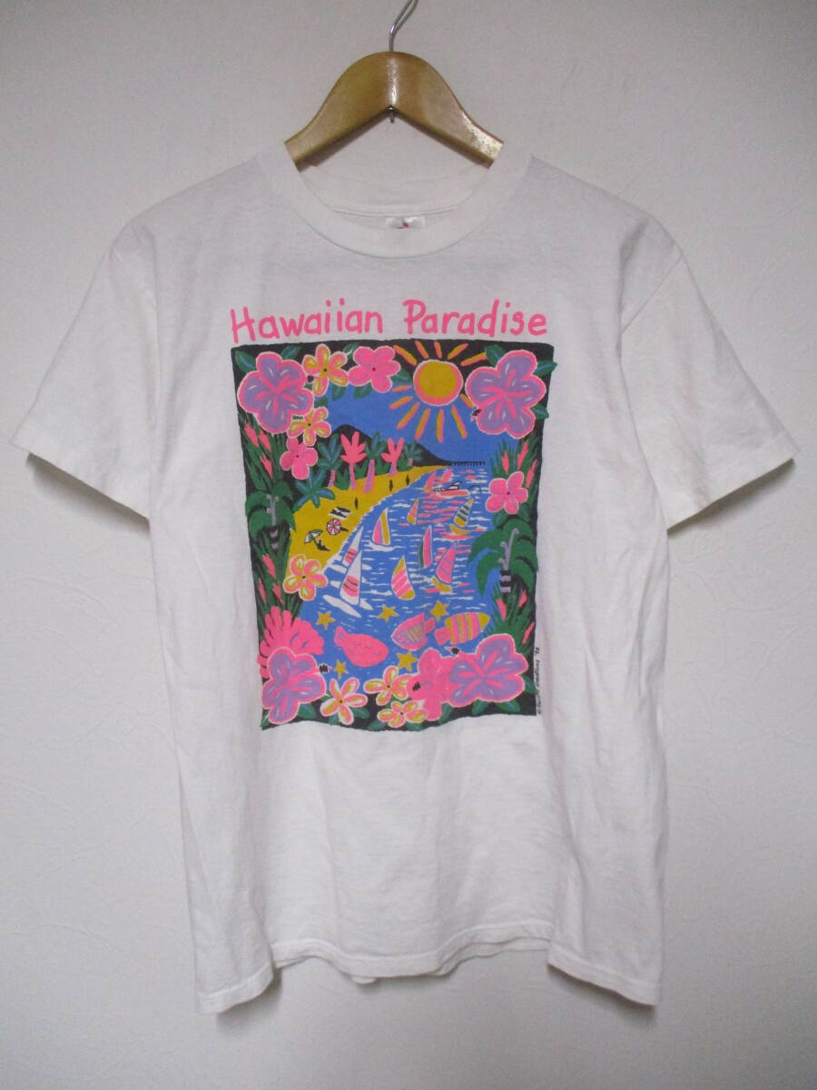 90's USA製 MILLER ミラー HawaiianParadise ハワイアンパラダイス ポップアート Tシャツ Mサイズ 検ヴィンテージ拍卖