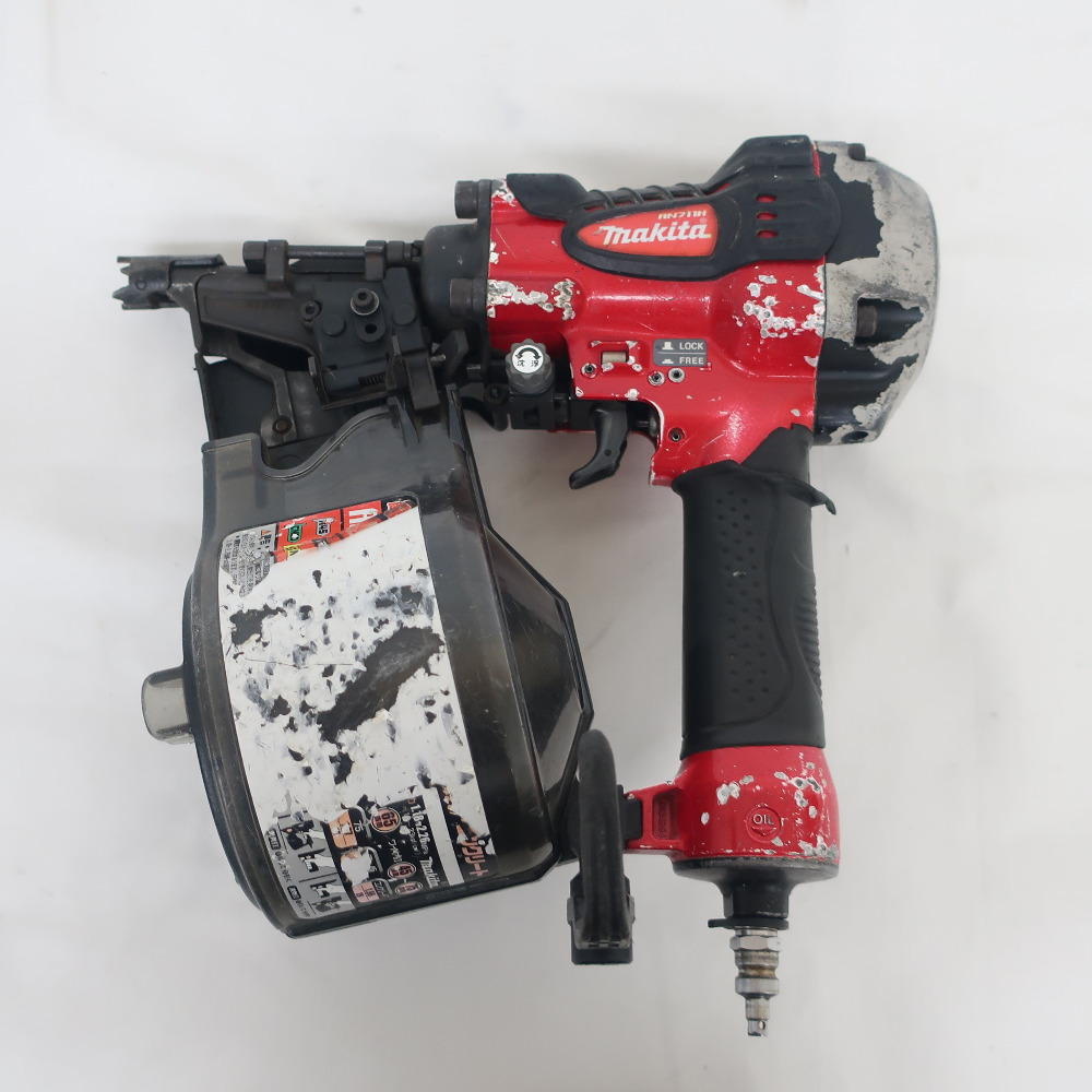 makita マキタ 75mm 高圧エア釘打 赤 ワイヤ75mm シート65mm 本体のみ AN711H 中古拍卖