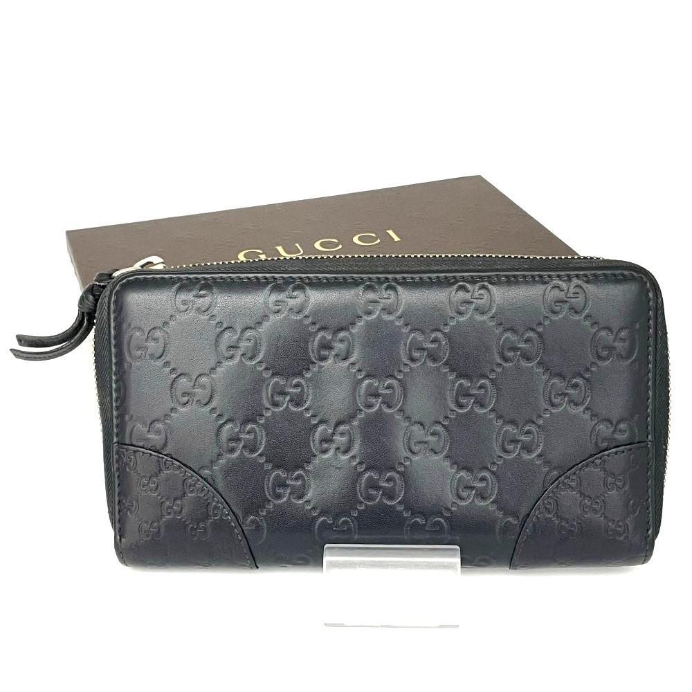 GUCCI グッチ 長財布 323397 GG レザー ブラック ゴールド金具 メンズ レディース ユニセックス ロングウォレット拍卖