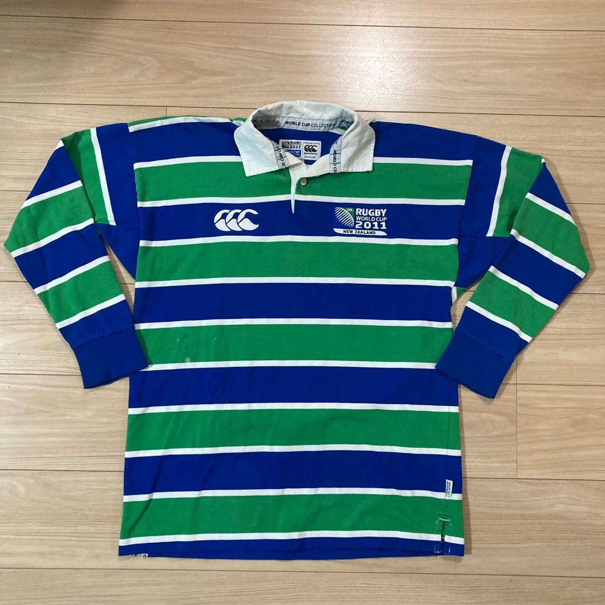 Canterbury RUGBY WORLD CUP 2011 ラガージャージ ラガーシャツ ポロシャツ 長袖シャツ Mサイズ ボーダー拍卖
