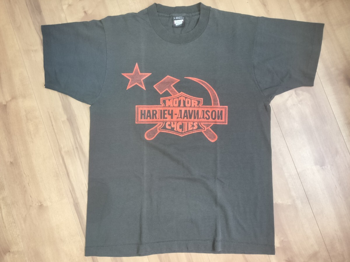 スペシャル 幻級 オリジナル 90s 80s ロシア ディーラー ハーレー Tシャツ USA デビル スカル 豚 エロ スタージス シングルステッチ拍卖