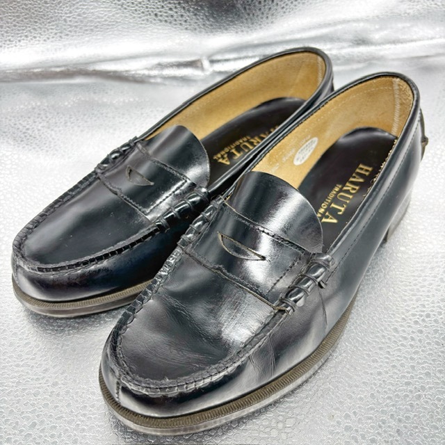 ★ハルタ HARUTA★ローファー/23.5EEE/カジュアルシューズ/ショートブーツ/ビジネスシューズ/革靴/黒拍卖