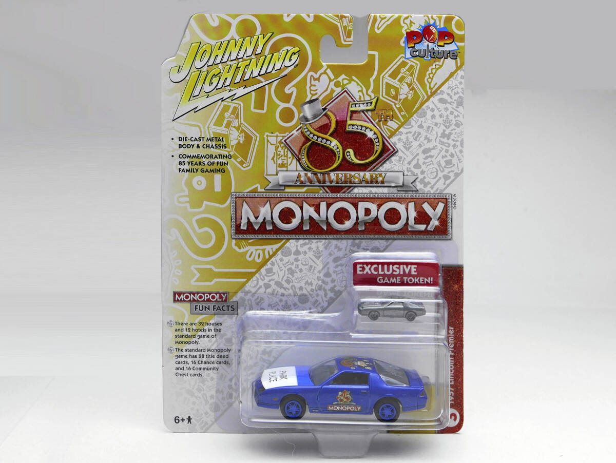 1/64 JohnnyLightning シボレー カマロZ28 モノポリー駒付 青/白 1985 Pop Culture JLPC002BBL拍卖
