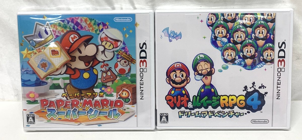 【5P1539】1円スタート 新品未開封品 NINTENDO 3DS ゲームソフト2点まとめ ペーパーマリオ スーパーシール マリオ&ルイージRPG4 現状品拍卖
