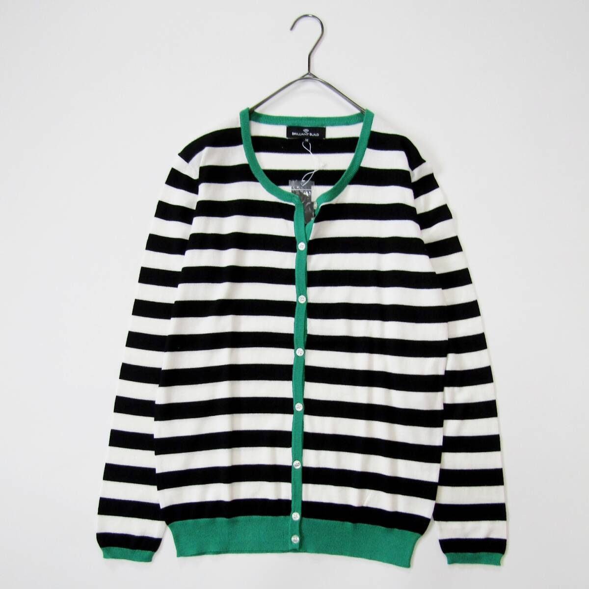 【新品未使用】BRILLIANT BUILD ブリリアントビルド ボーダーカーディガン Mサイズ拍卖