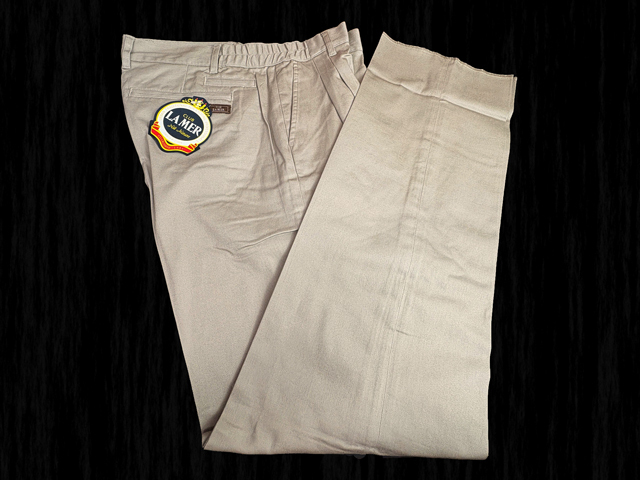 40627-3-nb444 ウエスト82-86cm 股下88cm CLUB LAMER 脇シャーリング ストレッチ チノパンツ拍卖
