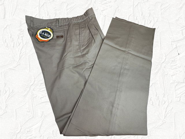 40627-2-nb446 ウエスト82-84cm 股下88cm ベージュ系 CLUB LAMER 脇シャーリング ストレッチ チノパンツ 拍卖