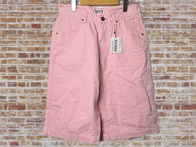 31193-02-2 ピンク 胴囲73 また下丈38 ビンテージ加工ハーフパンツ 綿100% 拍卖