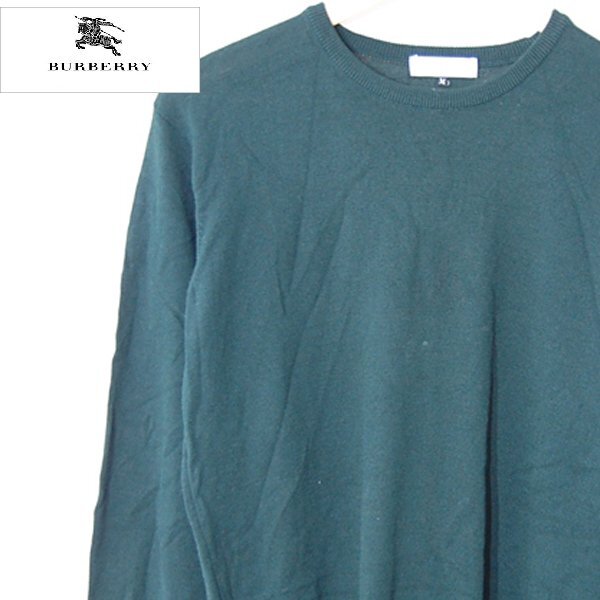 バーバリーズ Burberrys■ウールセーター クルーネック メンズ C-TK83■M■ダークグリーン系 ※NK5704083拍卖