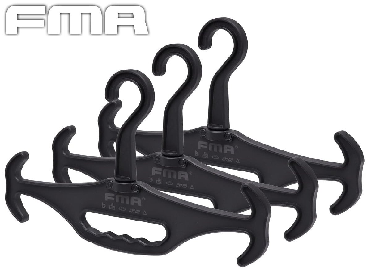 H8806B-3P FMA 強化ナイロン製 タクティカル スーパーライト ハンガー Gen2 3本セット ブラック拍卖