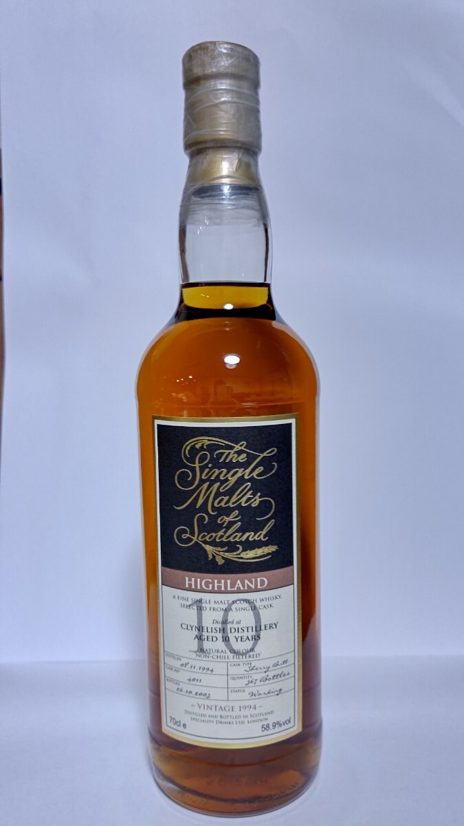 CLYNELISH 1994 10年 58.9% 700ml シングルカスク シェリー樽 クライヌリッシュ 未開栓 The Single Malts of Scotland 拍卖