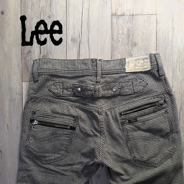 ☆Lee リー☆08522 ジップ ナロー 千鳥格子 パンツ シンチバック size W28 S2414拍卖