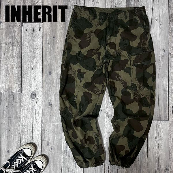 ☆INHERITインヘリット☆ミリタリー カーゴパンツ イギリス軍 ベルギー軍 TYPE ブラッシュカモ size【L】 S2420拍卖
