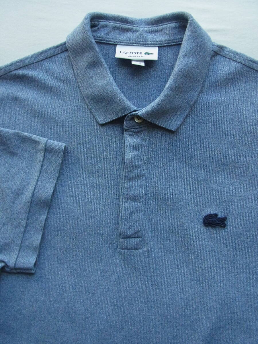 LACOSTE ラコステ フロント比翼仕様 ポロシャツ サイズ 4 ミックスのブルー系拍卖