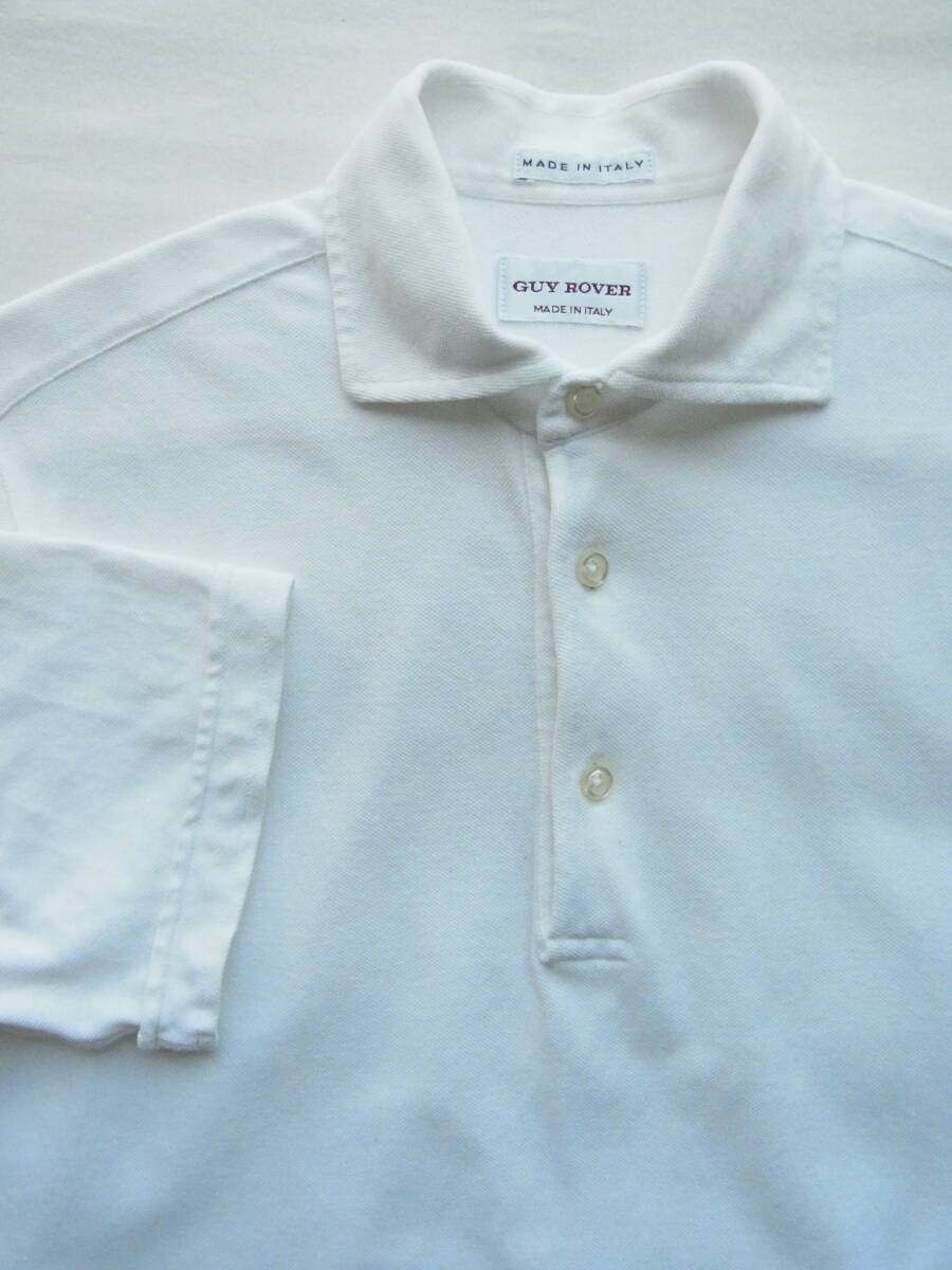 GUY ROVER ギローバー BEAMS 別注 コットン鹿の子素材 プルオーバー 半袖 ワイドカラーシャツ サイズ S MADE IN ITALY拍卖