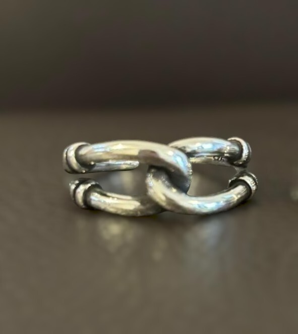 シルバー 925 チェーンリンク リング インディアン メキシカン拍卖