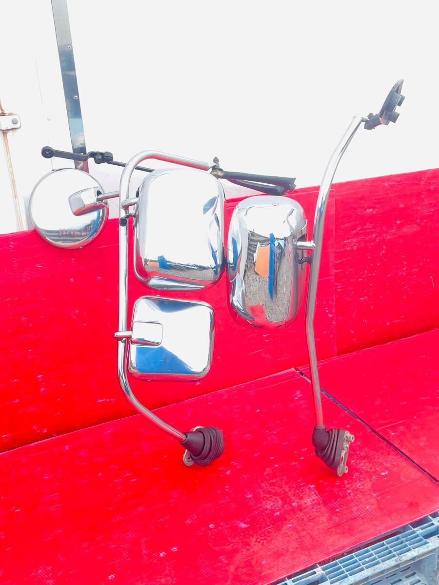 中古美品 純正 ギガ イスズ いすゞ メッキミラー メッキサイドミラー メッキ ミラーステー サイド ワイパー付き セット 希少品 Rei4064拍卖