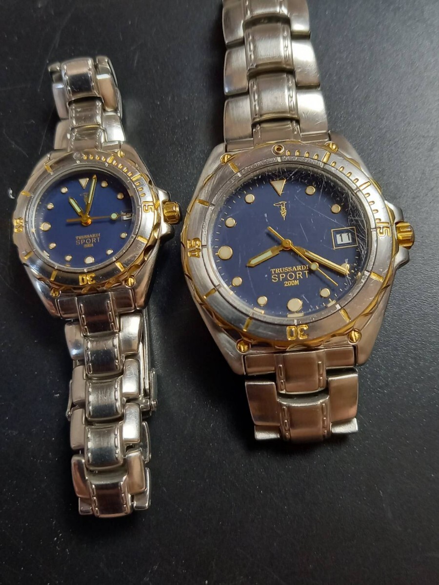 トラサルディ TRUSSARDI ダイバー スポーツ 腕時計 ペア まとめ売り、拍卖