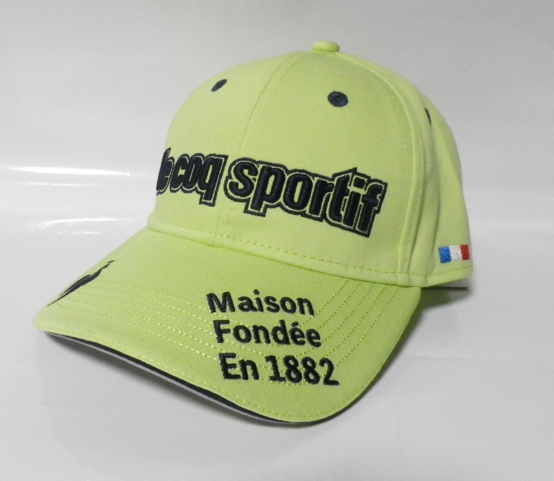 新品即決 ルコックゴルフ 定番ロゴキャップ ライム拍卖