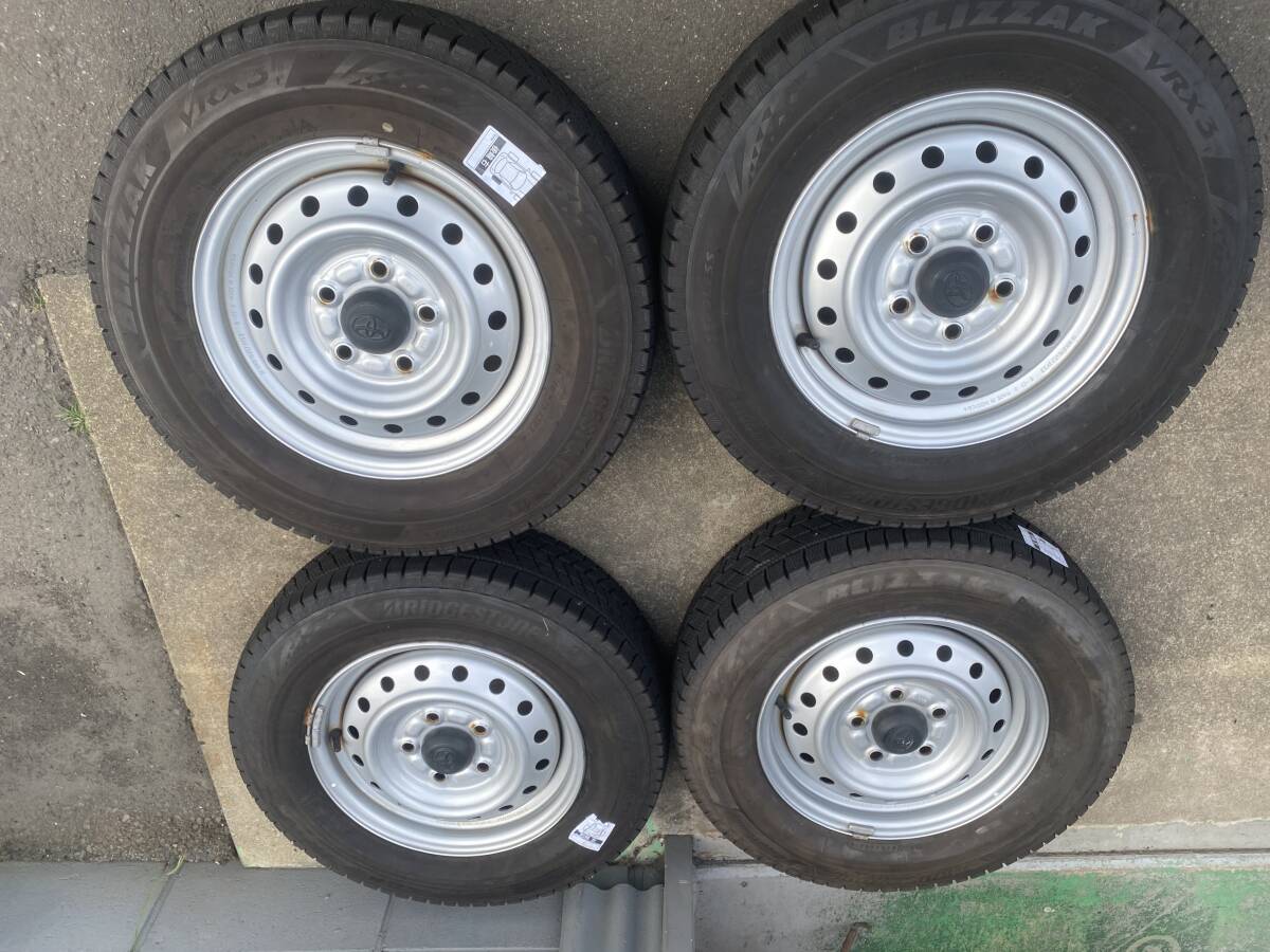 ◆AS712-7◆スチールホイール◆INKO◆14×5J◆5H◆ブリヂストン◆BLIZZAK◆VRX3◆2021年製◆185/70R14◆4本セット◆中古品◆拍卖