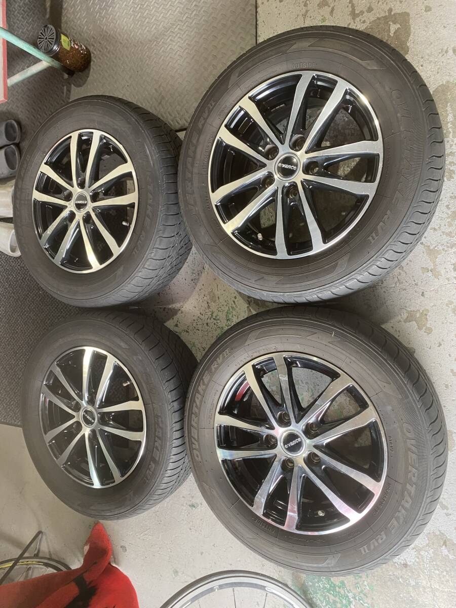 ◆AS707-2◆e:vanceホイール◆ステップW/ノア/ヴォク等◆15×6J+53◆5H114.3◆OVERTAKE/RVⅡ◆195/65R15◆2021年製◆4本セット◆中古品◆拍卖