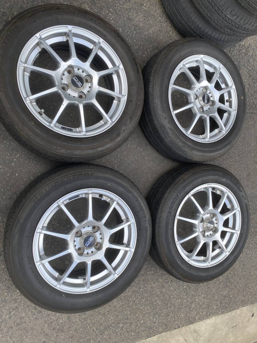 ◆AS710-3◆OZ◆XLINE◆15×6J H2◆4H100◆ブリヂストン◆NEXTRY◆2021年製◆175/65R15◆4本セット◆中古品◆拍卖