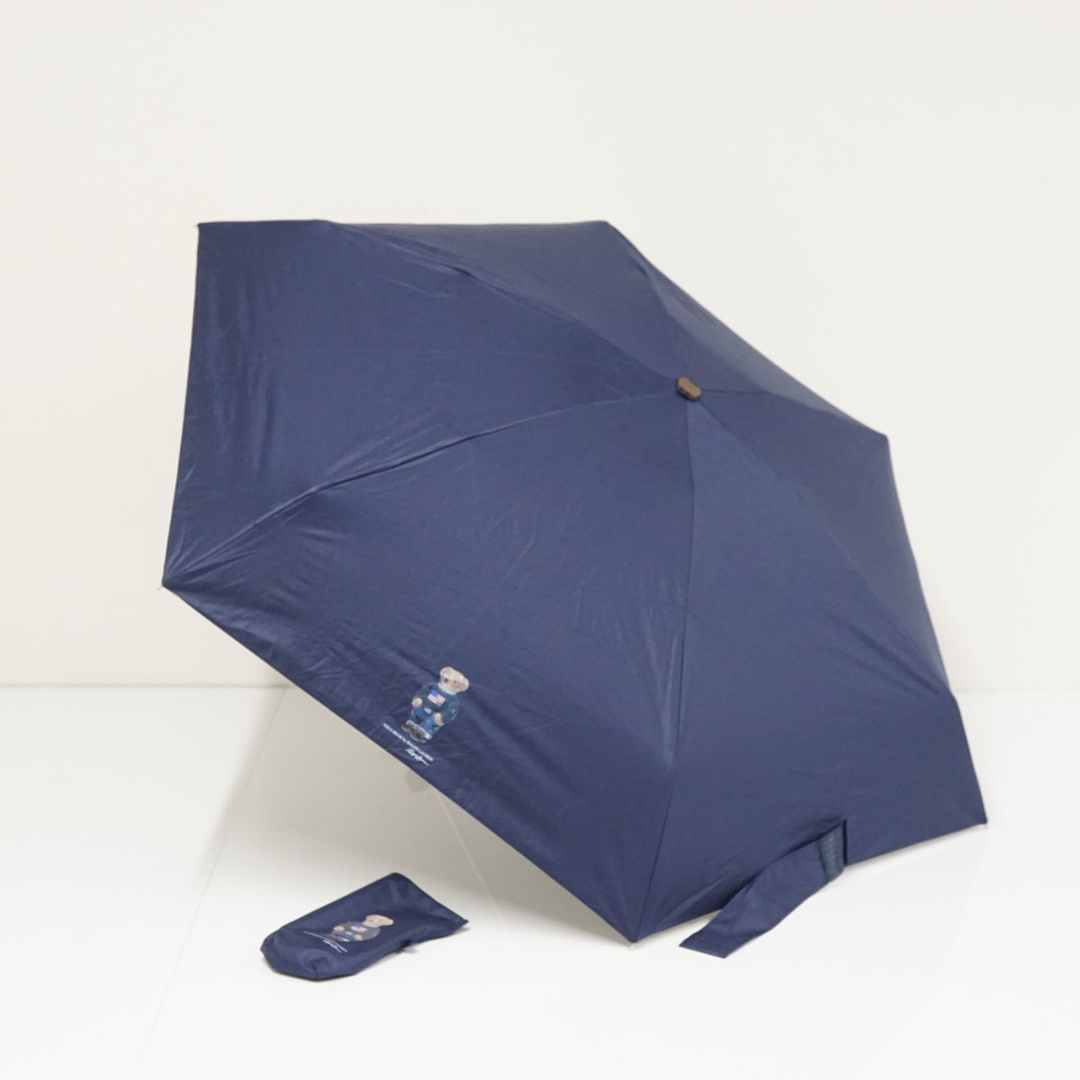 折りたたみ日傘 POLO RALPH LAUREN ポロラルフローレン USED美品 晴雨兼用 ポロベア ロゴ UV ネイビー 50cm FS9125拍卖