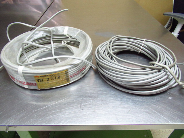YAZAKI VVFケーブル 灰 2x1.6mm 2点セット 管理F0717r-F01拍卖