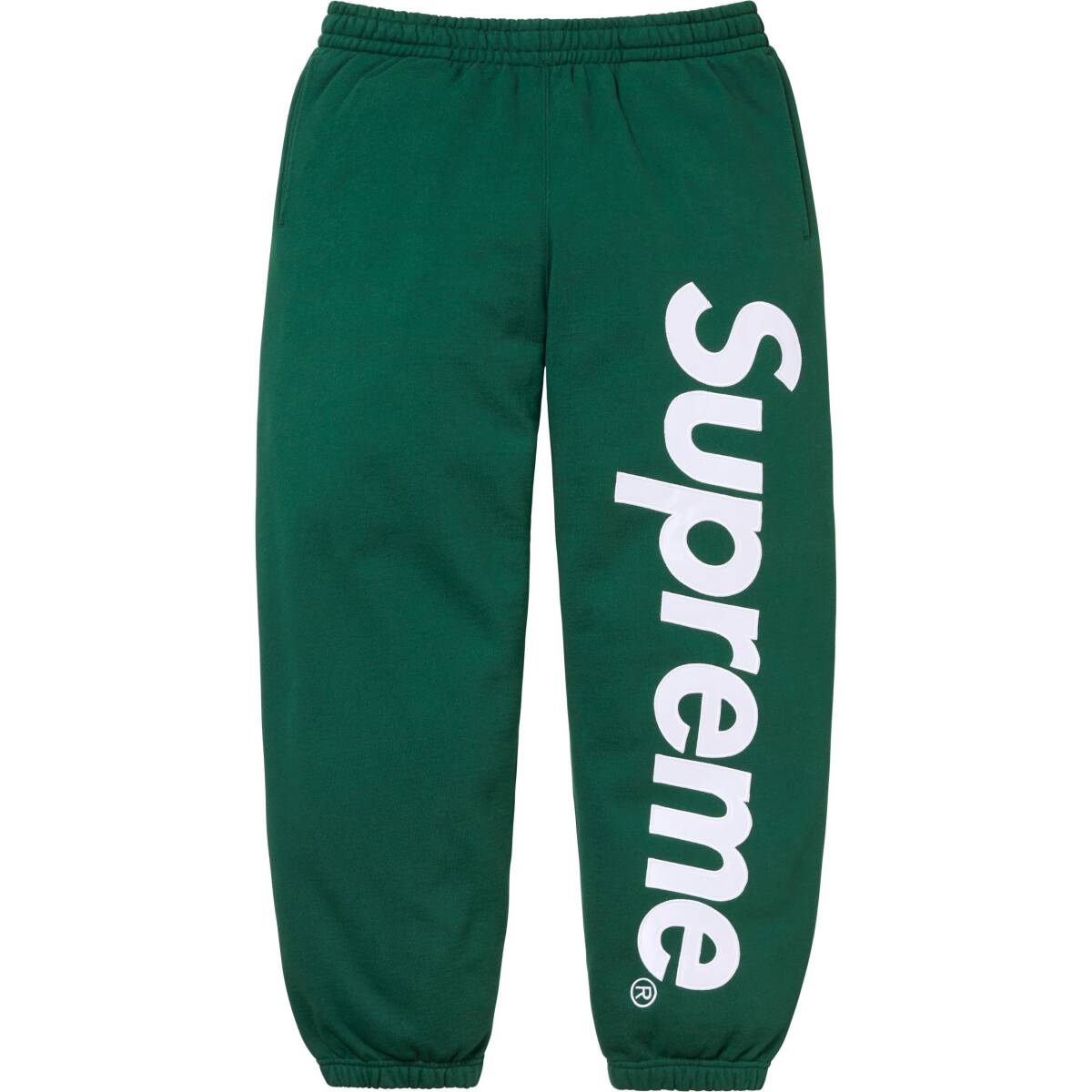 Supreme Satin Applique Sweatpantシュプリーム サテン アップリケ ロゴ スウェット パンツDark Green緑#L新品 送料込 box logo nike拍卖
