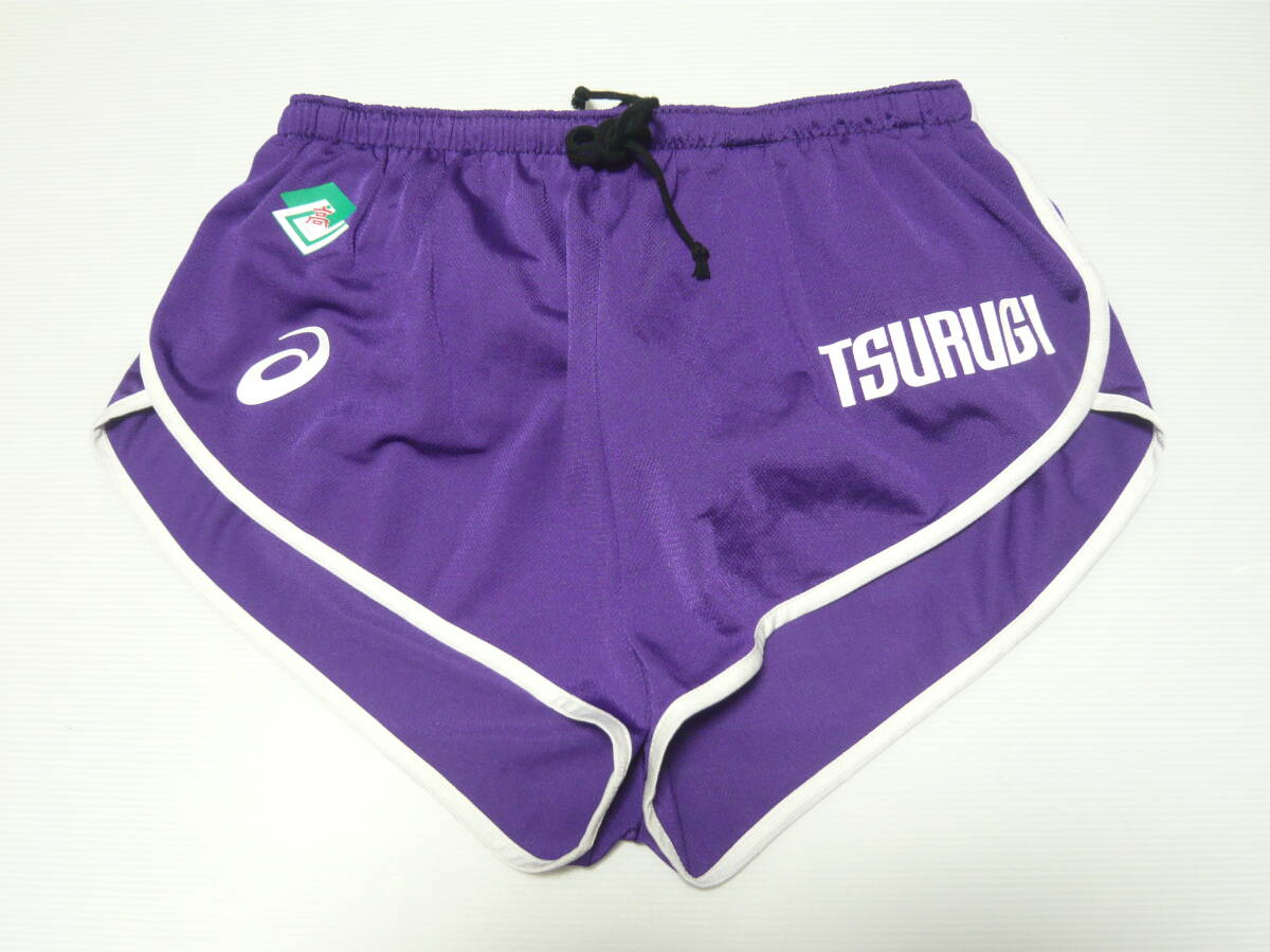 7399 試着程度■アシックス つるぎ高校男子陸上ランニングパンツ インナー付き Lサイズ拍卖