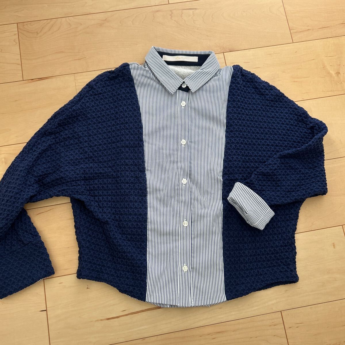 ハルズアミ ブランド サイズ38 チェック 切り替え長袖シャツ ボタンダウン レディース拍卖