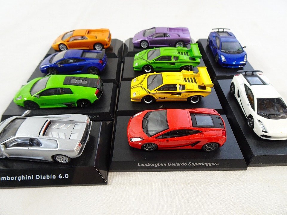 KYOSHO 等 ランボルギーニ 1/64 土台付ミニカー 10台 Lamborghini スポーツカー 車 玩具 京商東Nwp_▲130拍卖