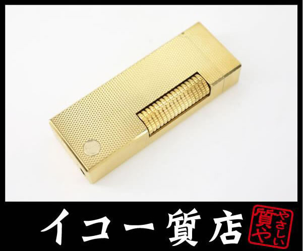 イコー質店 ダンヒル ★希少 着火良好 ローラガスライター RL1401 総柄デザイン ゴールド 美品 RY6907拍卖