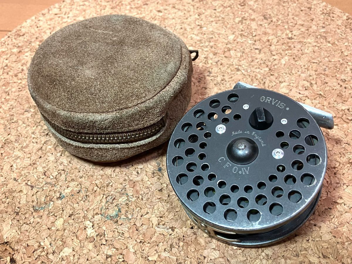 ★即決B!稀少 オールド ORVIS CFO 4 オービス fly reel フライリール 袋付き おっぱい型軸受け 中古良品!機関好調 C.F.O.IV ★拍卖