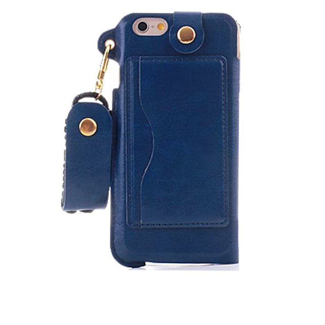即決・送料込)【ネックストラップ付き】Fashion iPhone6s Plus/6 Plus Sleeve Style Case Blue レザースタイル スリーブ拍卖