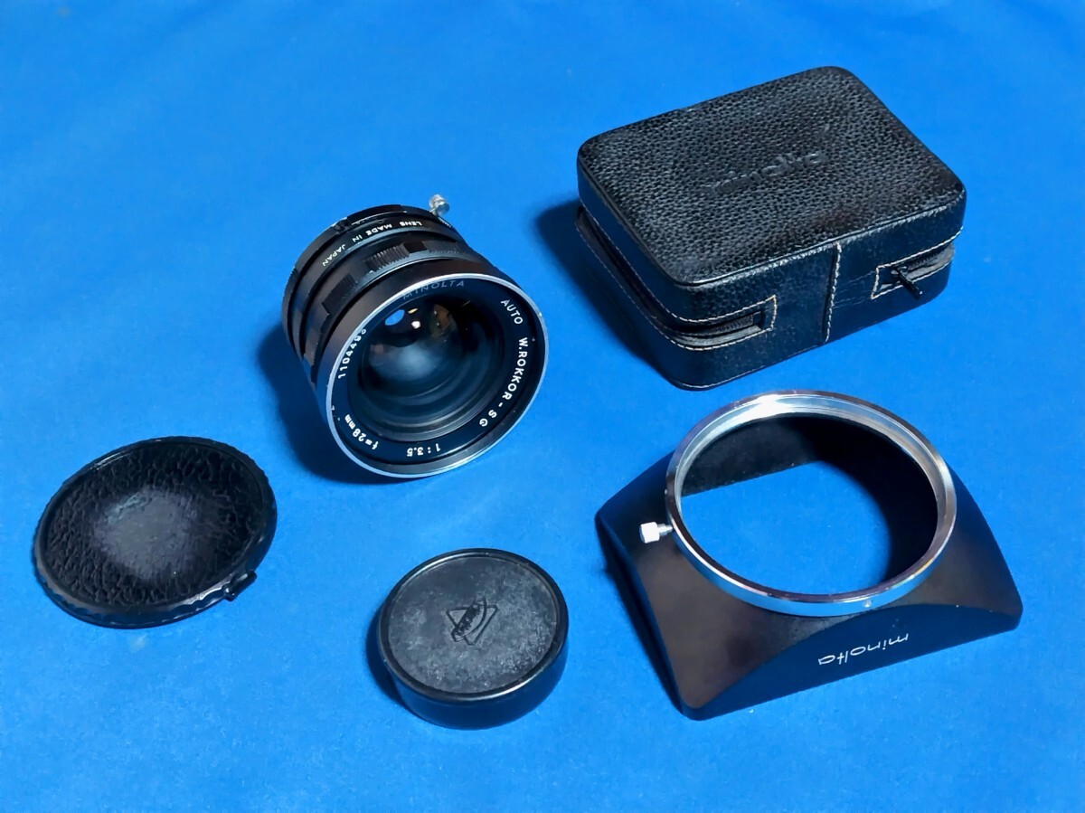■ ミノルタ AUTO W.ROKKOR-SG 28mm/F3.5 専用フード付き拍卖