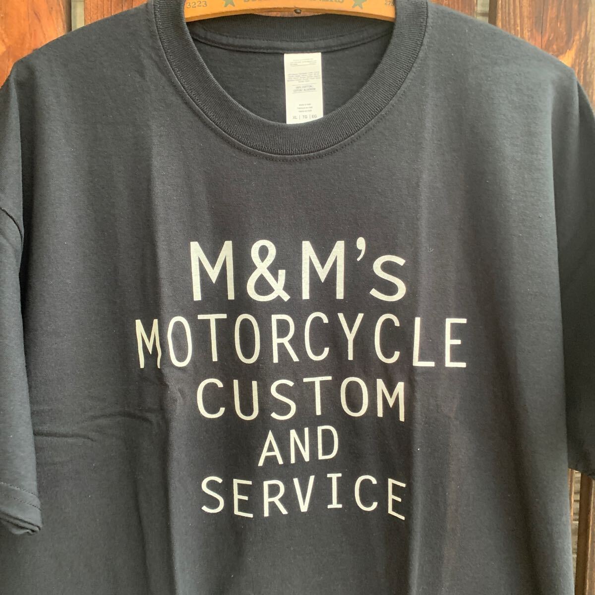 New! M&M's Motorcycle オリジナルTシャツ XLサイズ ブラック/ホワイト ビンテージモトクロススクランブラーカスタムYAMAHABSA拍卖