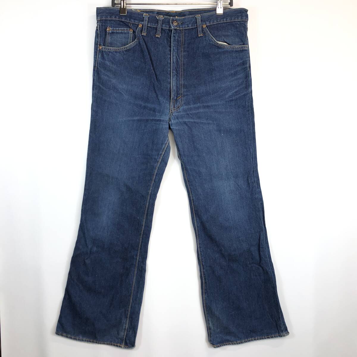 60s 70s BIG JOHN ビッグジョン ブーツカット デニムパンツ W38 315 裾チェーン TALON拍卖