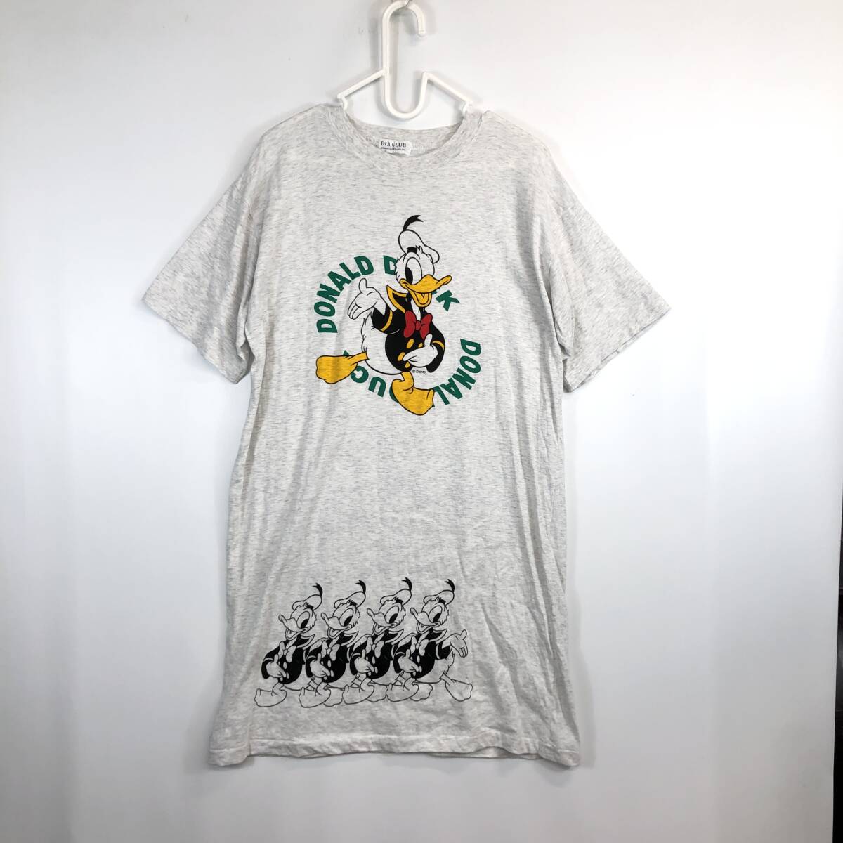 90s DIA CLUB ディズニー公式 ワンピースTシャツ ドナルドダック グレー系拍卖