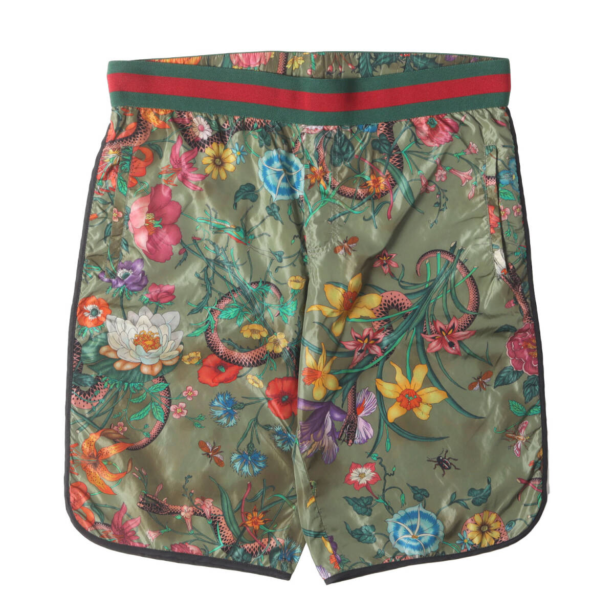 GUCCI グッチ パンツ サイズ:48 / ミケーレ期 フローラル / スネイク / バグズ シェリーライン ナイロン ウォーターショーツ (430782)拍卖