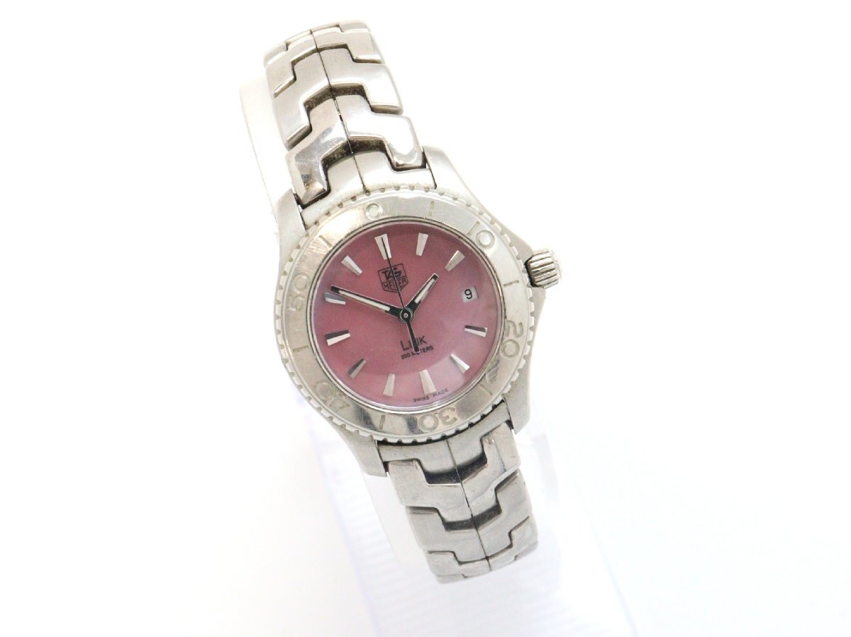ジャンク時計☆タグホイヤー レディースウォッチ リンク ピンク文字盤 クォーツ※動作未確認◆おたからや【R-JW03375】拍卖