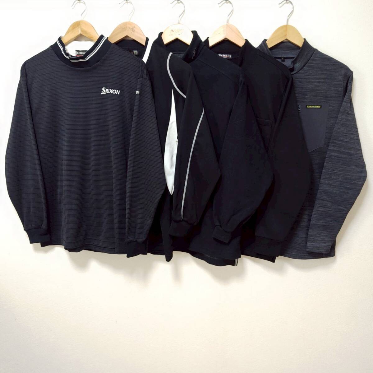 お得!!【まとめ売り】長袖 Tシャツ 5着セット SRIXON スリクソン MIZUNO ミズノ スポーツ ウエア ゴルフ ロンT ブラック グレー M/Y34478j拍卖
