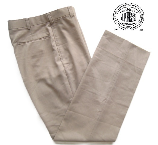 美品!!ジェイプレス J.PRESS*80'sヴィンテージ 5ポケット ポリウールスラックス・パンツ ベージュ W76 実寸S Jプレス アーカイブ拍卖