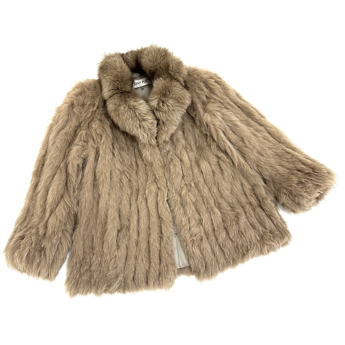 【貂商】 h5745 LUPIAN FUR フォックス ハーフコート フォックスコート カラーフォックス セミロング 狐皮FOX fox身丈約70cm拍卖