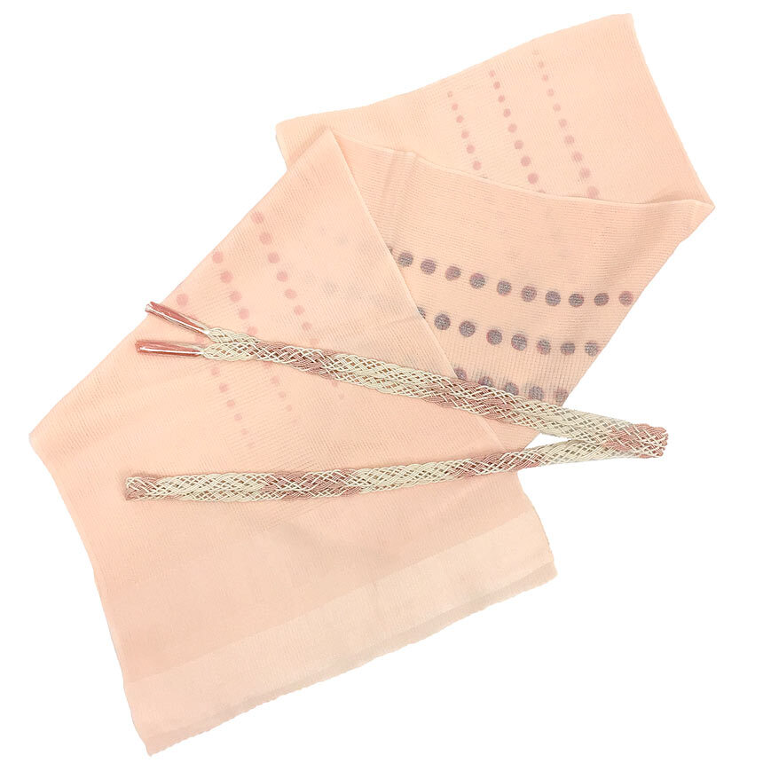 全国送料無料 京やQ710 伝統工芸 和装小物 夏の帯揚げ 帯締め2点セット 夏着物・単衣・浴衣用 絽 羅 横絽 水玉 ドット 高級手組紐拍卖