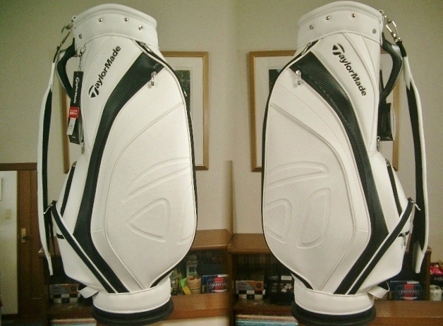 未使用 テーラーメイド スポーティ・モデル 成型デザイン サークルT 合皮レザー 白黒 ゴルフバッグ拍卖