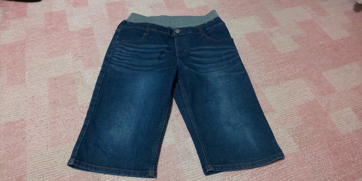 TOPVALU トップバリュ のびるっち ハーフ パンツ デニム 150cm ゆったり拍卖